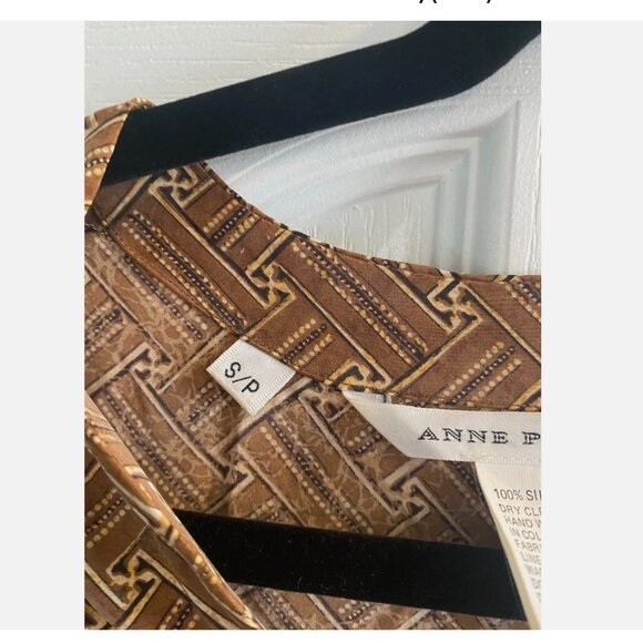 ANNE PINKERTON KAFTAN STYLE BUTTON UP DRESS 100% SILK ~ SMALL - Picture 3 of 7